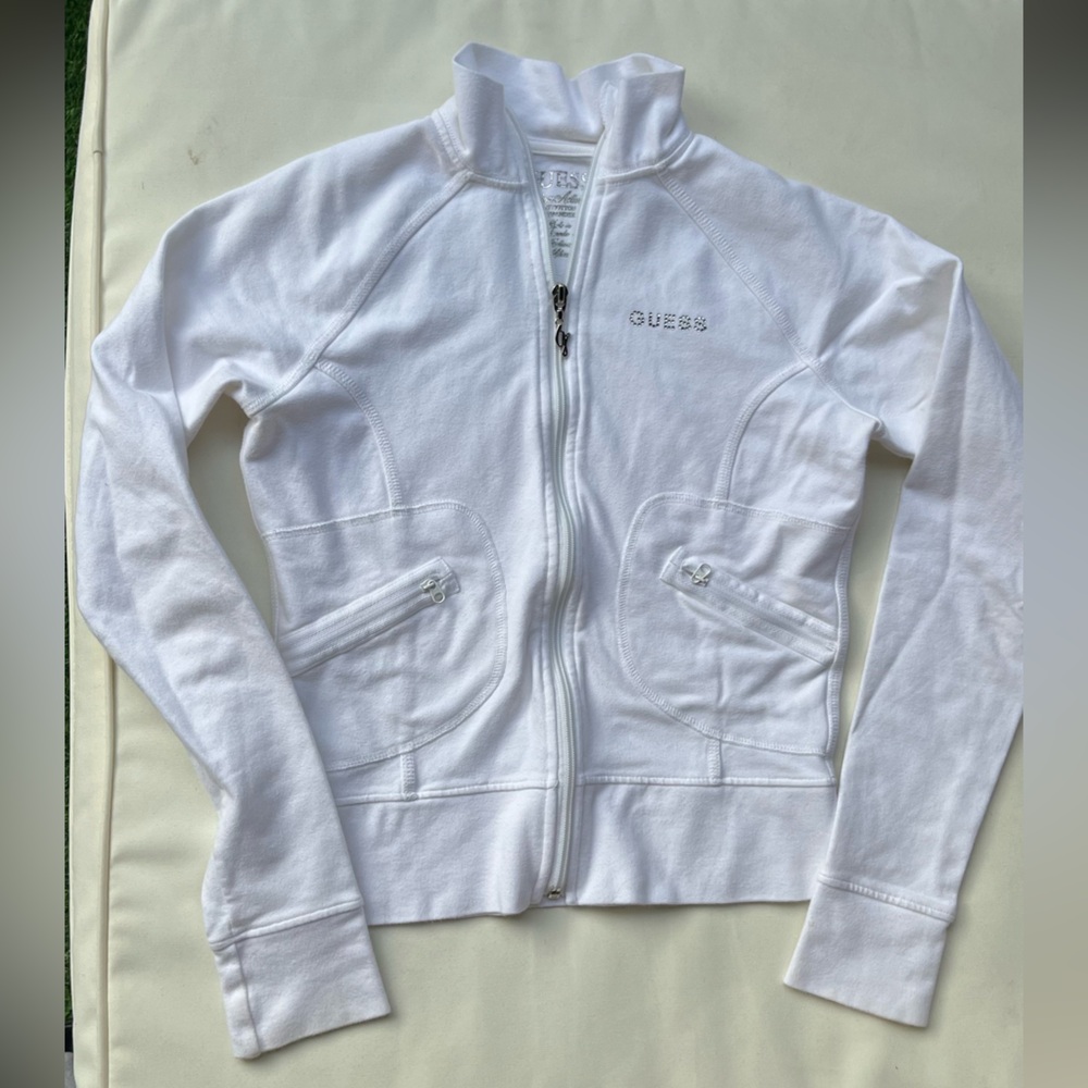 ❗️SOLD❗️ Guess White Embellished Hoodie